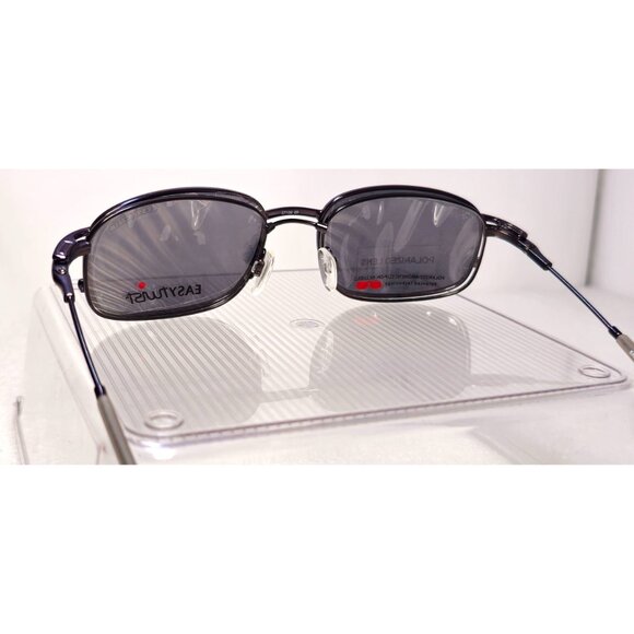 Black Wire Full Rim EasyTwist Bendy Polarized Clip-on Eyeglasses 53-18-140 NWT - Picture 8 of 12